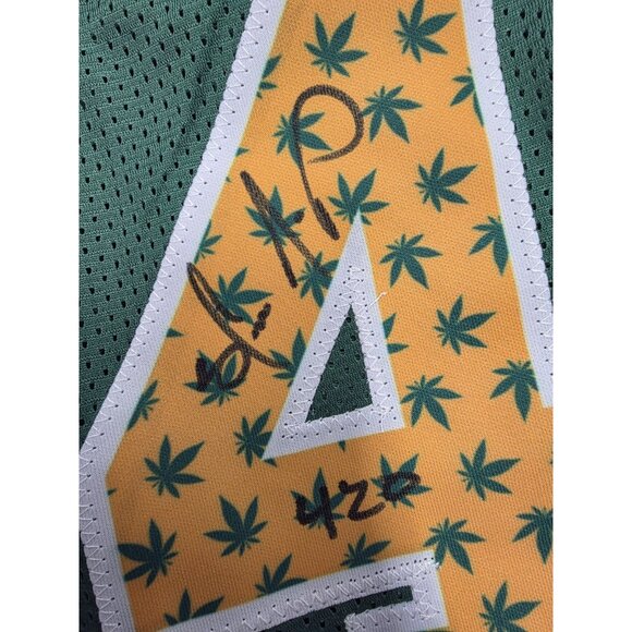 Shawn Kemp Autographed Seattle Supersonics Pot Leaf Jersey XL - Beckett Auth - Picture 3 of 5